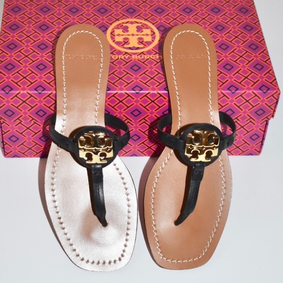 TORY BURCH MINI MILLER LEATHER THONG CALF LEATHER - Picture 3 of 7